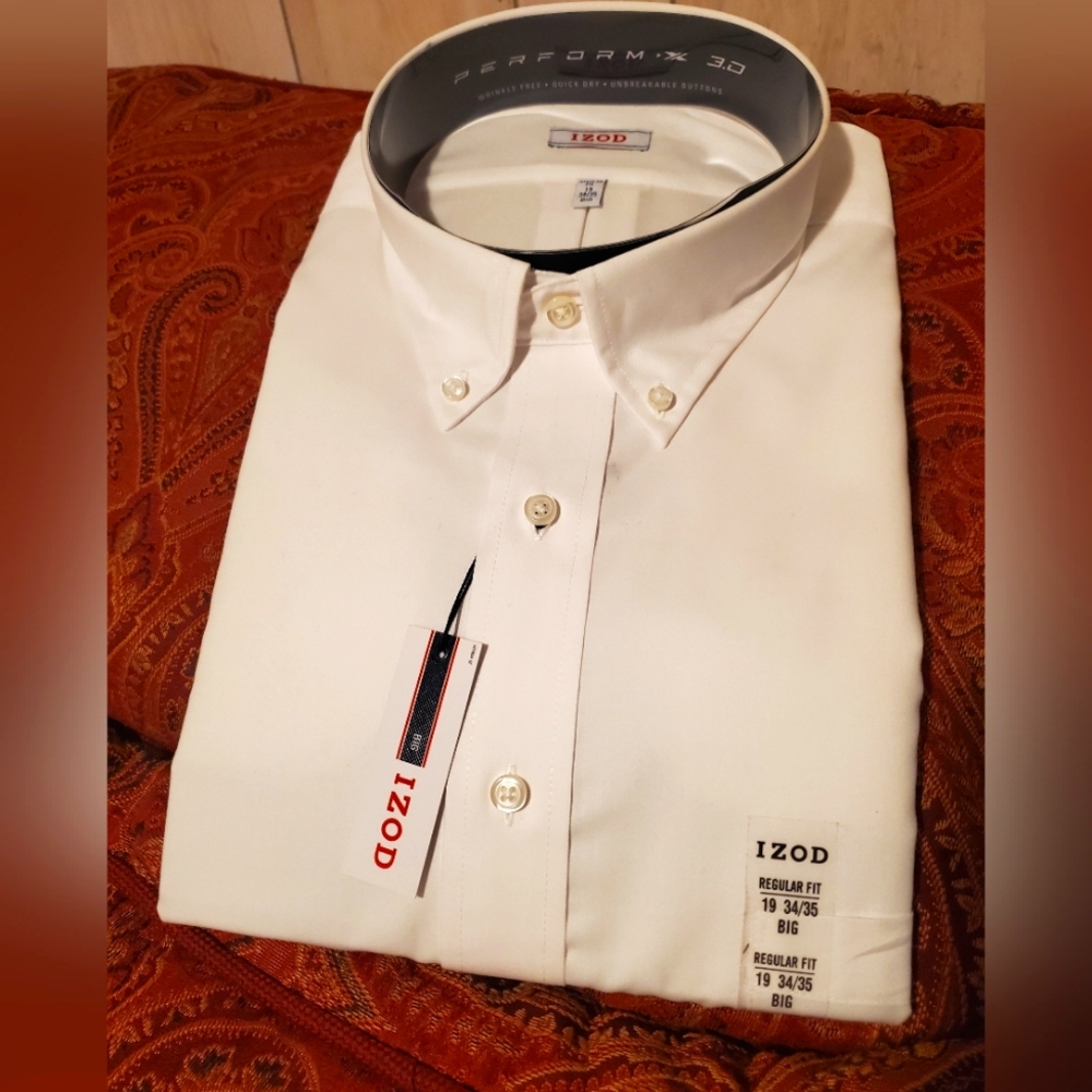 Izod big white button up 19- 34/35 Big